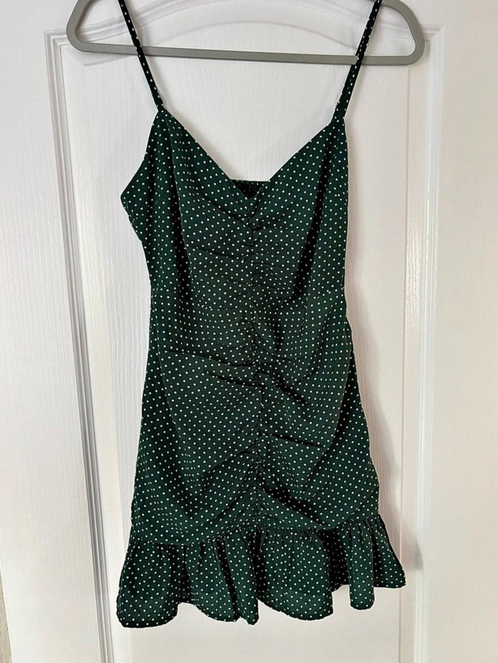 Urban Outfitters Green & White Polka Dot Mini Dress XS - Like New